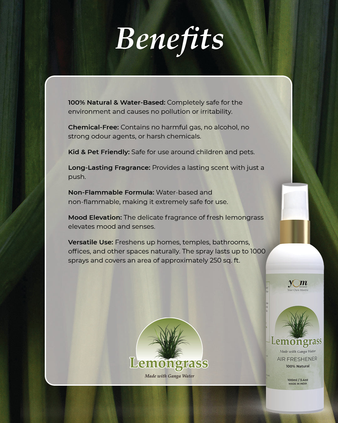 Yom Lemongrass Air Freshener - 100ml