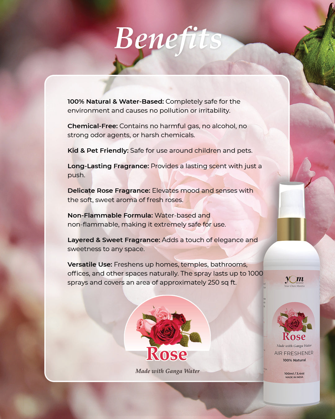 Yom Rose Air Freshener - 100ml