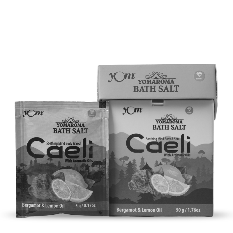YOM YOMAROMA Caeli Bath Salt With Aromatic Oils (Pouch Box) - 10 Nos * 5 Gms