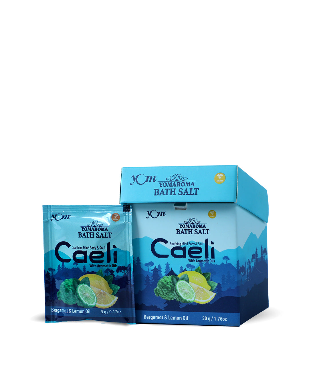 YOM YOMAROMA Caeli Bath Salt With Aromatic Oils (Pouch Box) - 10 Nos * 5 Gms