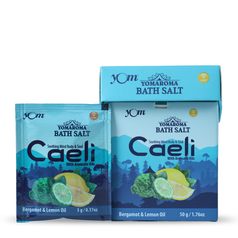YOM YOMAROMA Caeli Bath Salt With Aromatic Oils (Pouch Box) - 10 Nos * 5 Gms