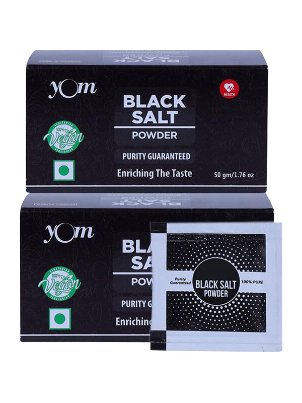 YOM Black Salt (Travelling Pouch Box) - 50 Nos * 1 Gm