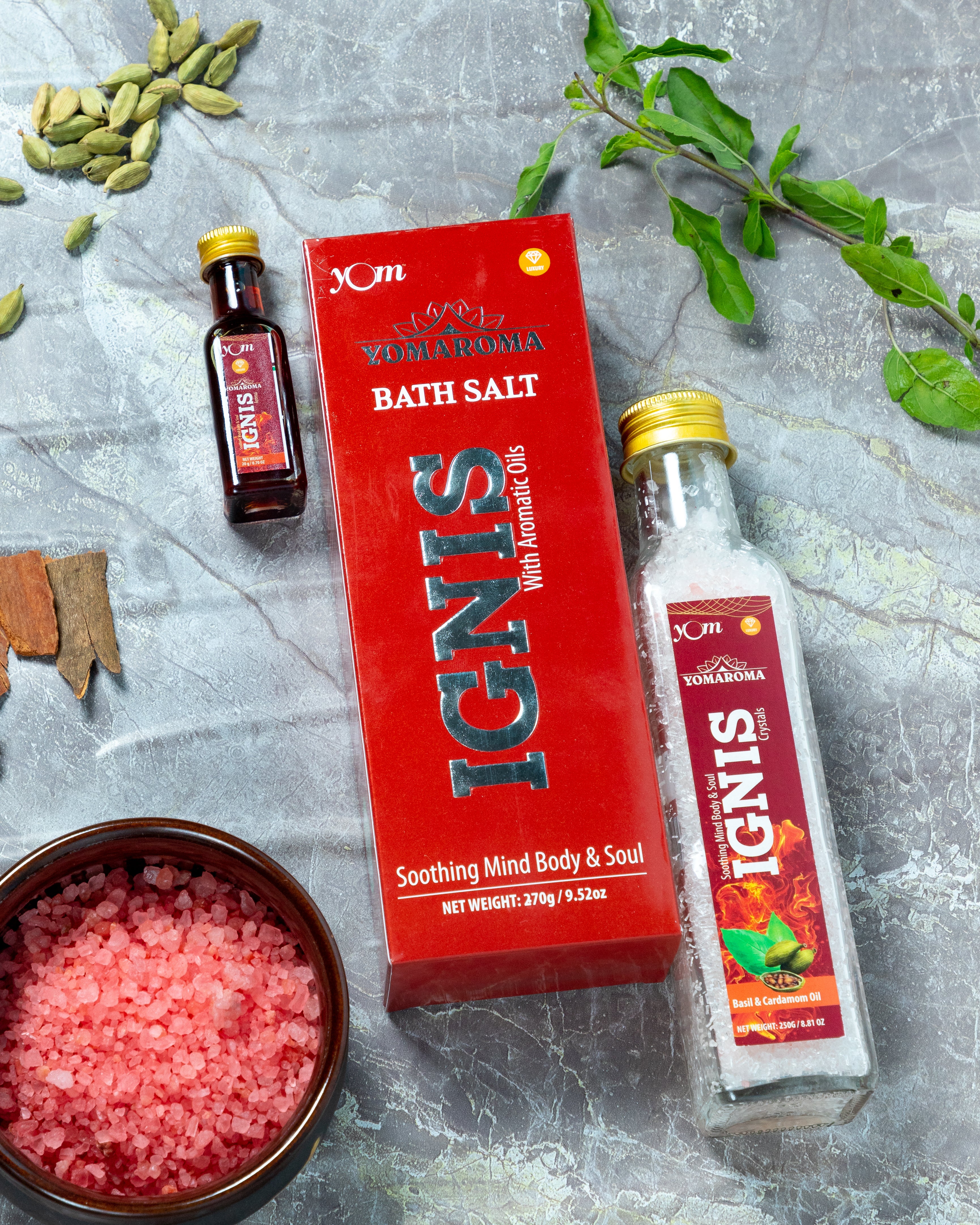 YOM YOMAROMA Ignis Bath Salt With Aromatic Oil - 270 Gms