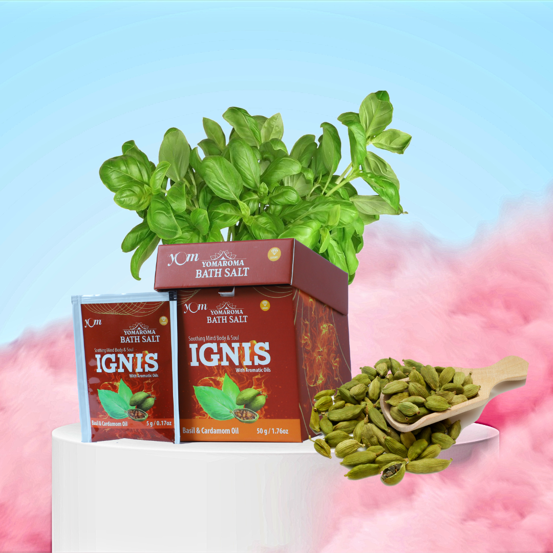 YOM YOMAROMA Ignis Bath Salt With Aromatic Oils (Pouch Box) - 10 Nos * 5 Gms