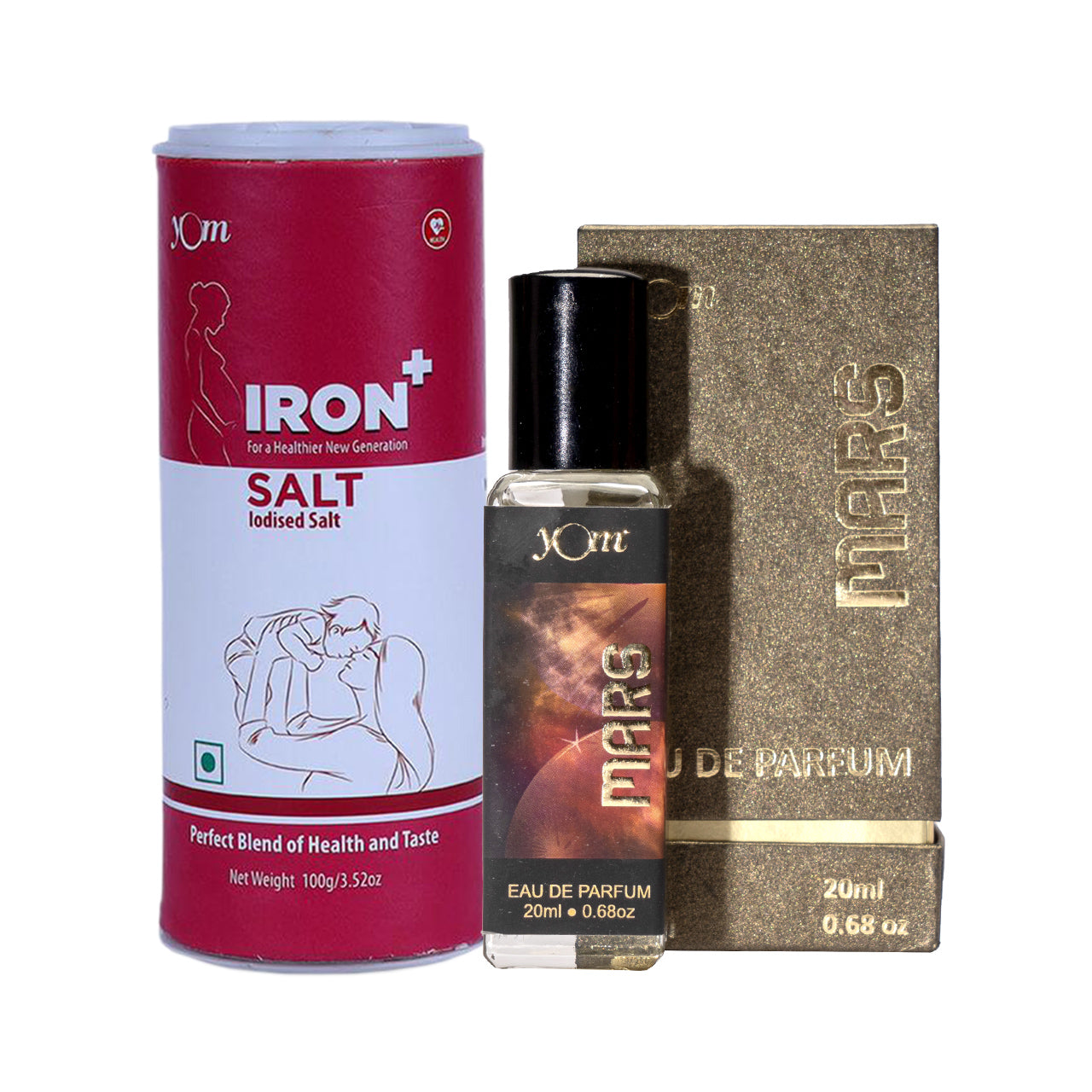YOM PERFUME Mars for Unisex + YOM Iron Plus Fortified Salt Combo Pack - 2 Nos