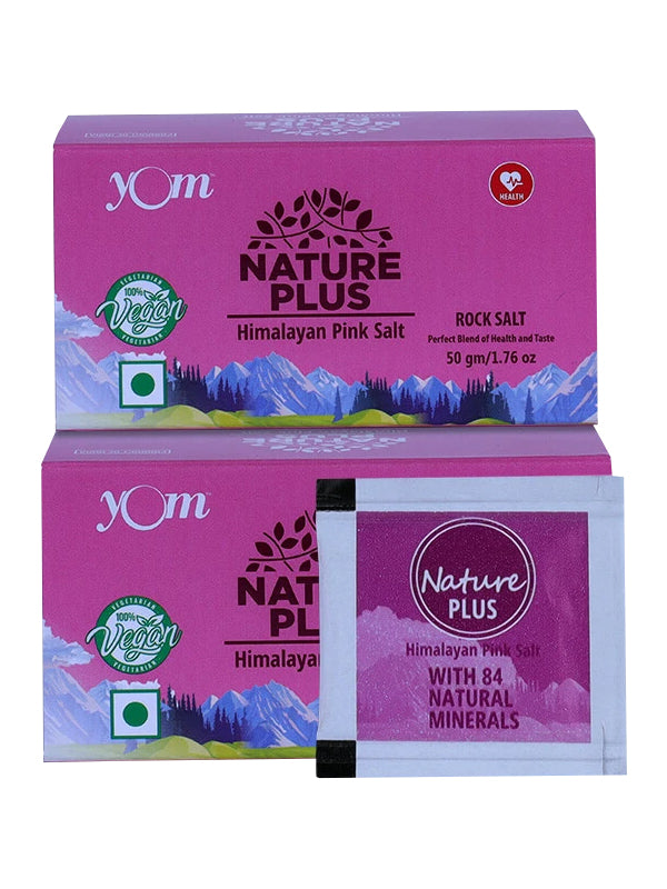 YOM Nature Plus Himalayan Pink Rock Salt (Travelling Pouch Box) - 50 Nos * 1 Gm