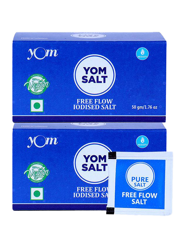 YOM Free Flow Iodised Salt (Travelling Pouch Box) - 50 Nos * 1 Gm